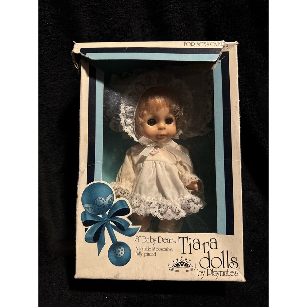 Vintage Playmates 1981 Jointed Poseable 8" Baby Dear Tiara Doll #408410